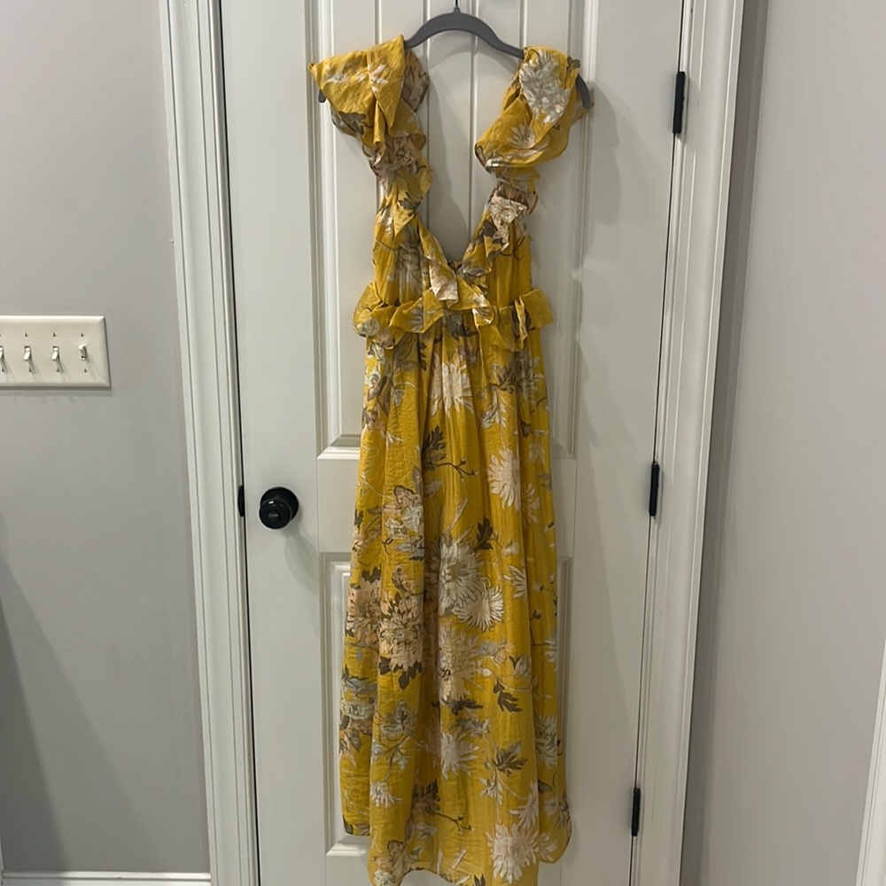 NWT Yellow ruffle H&M Maxi Dress